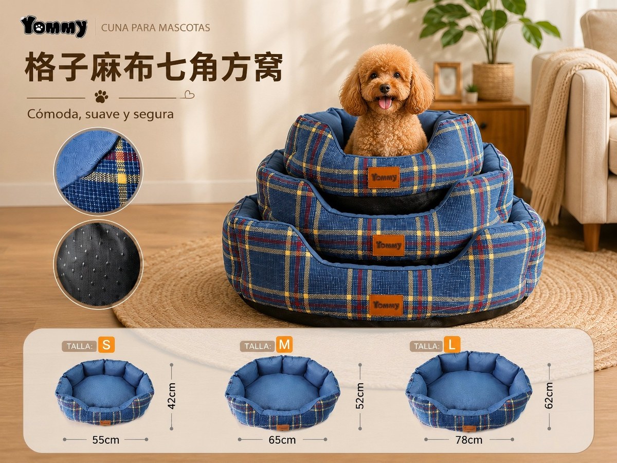 Set de 3 cunas para mascotas, cómodas y acogedoras