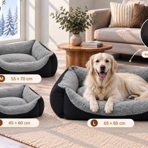 Set de cuna para mascotas compuesto por 3 piezas en color negro