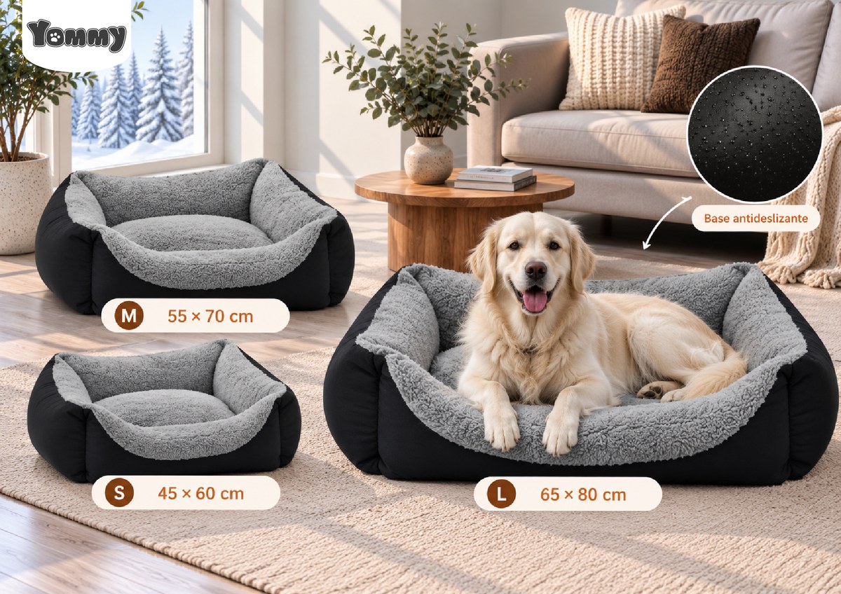 Set de cuna para mascotas compuesto por 3 piezas en color negro