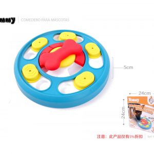 Plato de alimentación interactivo para mascotas en color azul